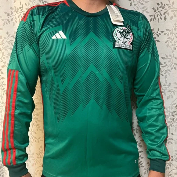 Mexico Green Jersey Long Sleeve Mexico World Cup Jersey Men's
